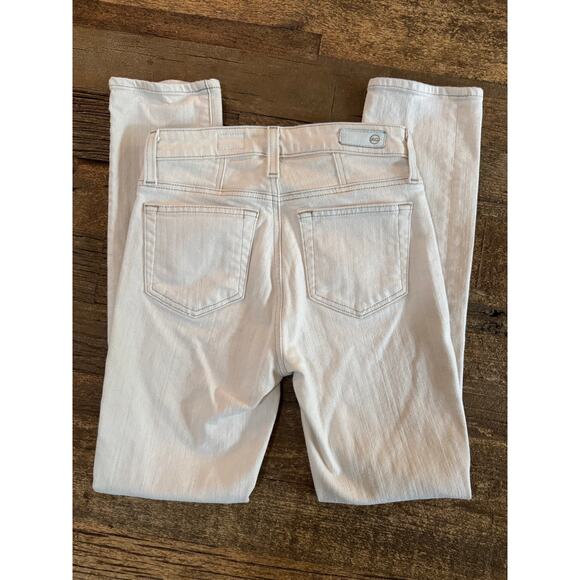 AG Adriano Goldschmied Paneled Mari High-Rise Slim Straight Beige Jeans Size 25R - Picture 5 of 9